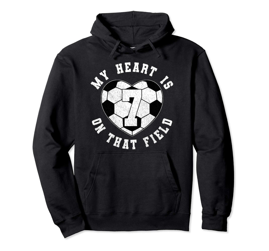 Soccer Player Mom Dad Jersey Number 7 Hoodie - Fun Novelty Design Unisex - T-Shirt, Sweatshirt, Hoodie