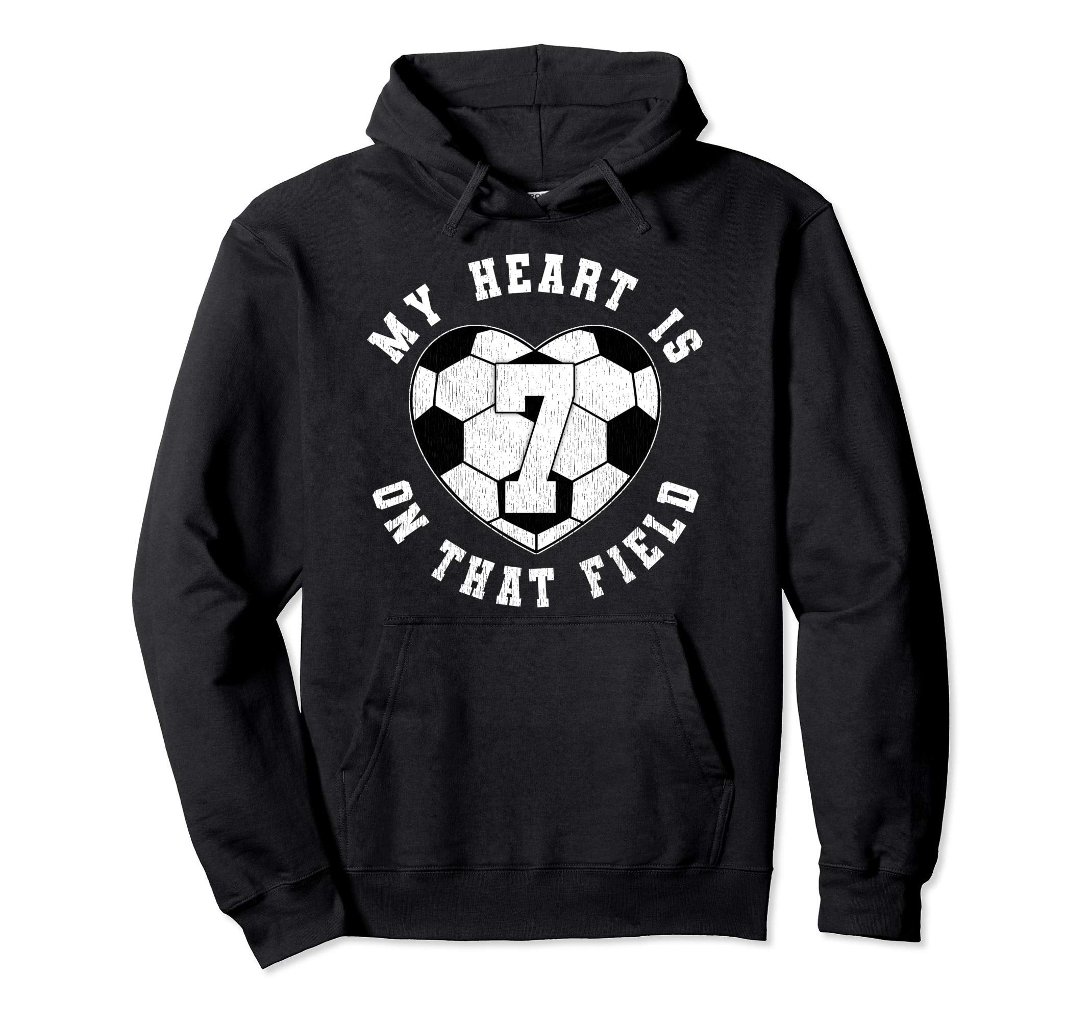 Soccer Player Mom Dad Jersey Number 7 Hoodie - Fun Novelty Design Unisex - T-Shirt, Sweatshirt, Hoodie