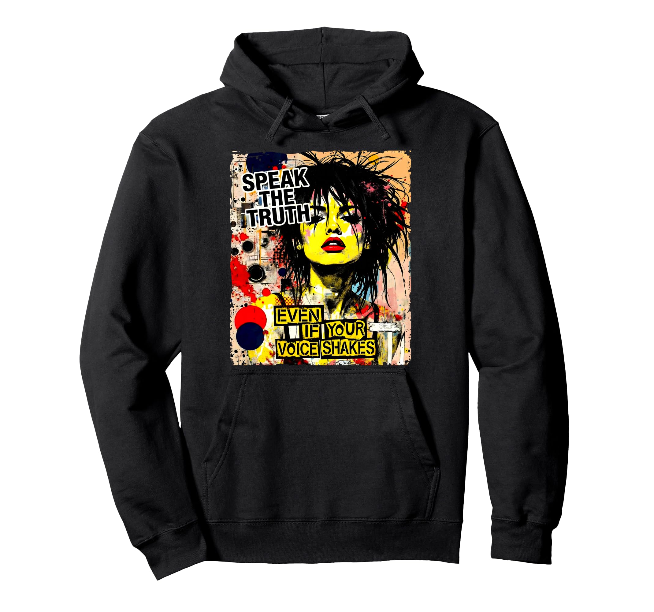Punk Colorful 90S Urban Grunge Art Hoodie - Casual Everyday Wear Men Women - T-Shirt, Sweatshirt, Hoodie