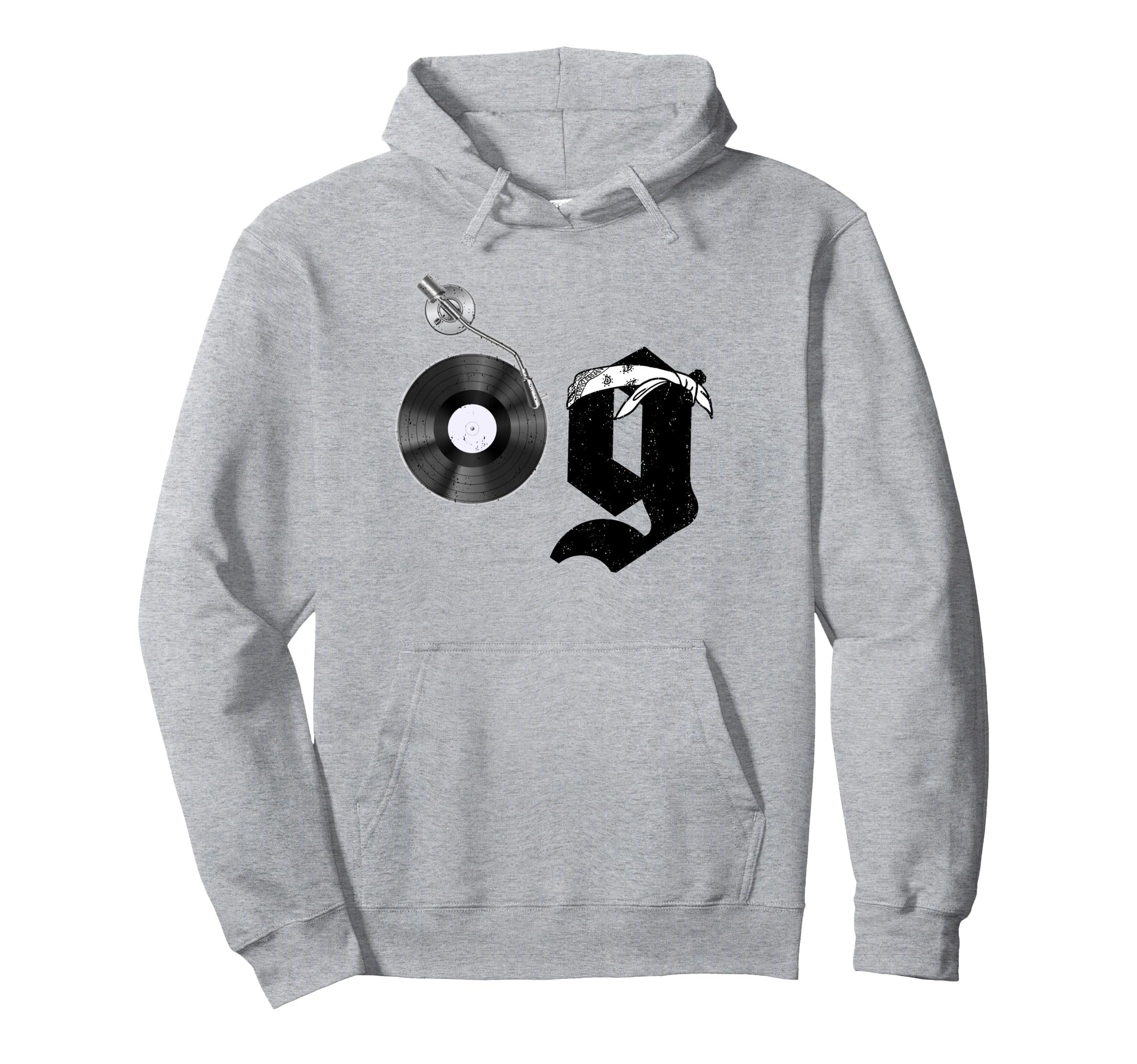 Old School Dad Og Hip Hop Head Vinyl Hoodie - Minimalist Print for Adults - T-Shirt, Sweatshirt, Hoodie