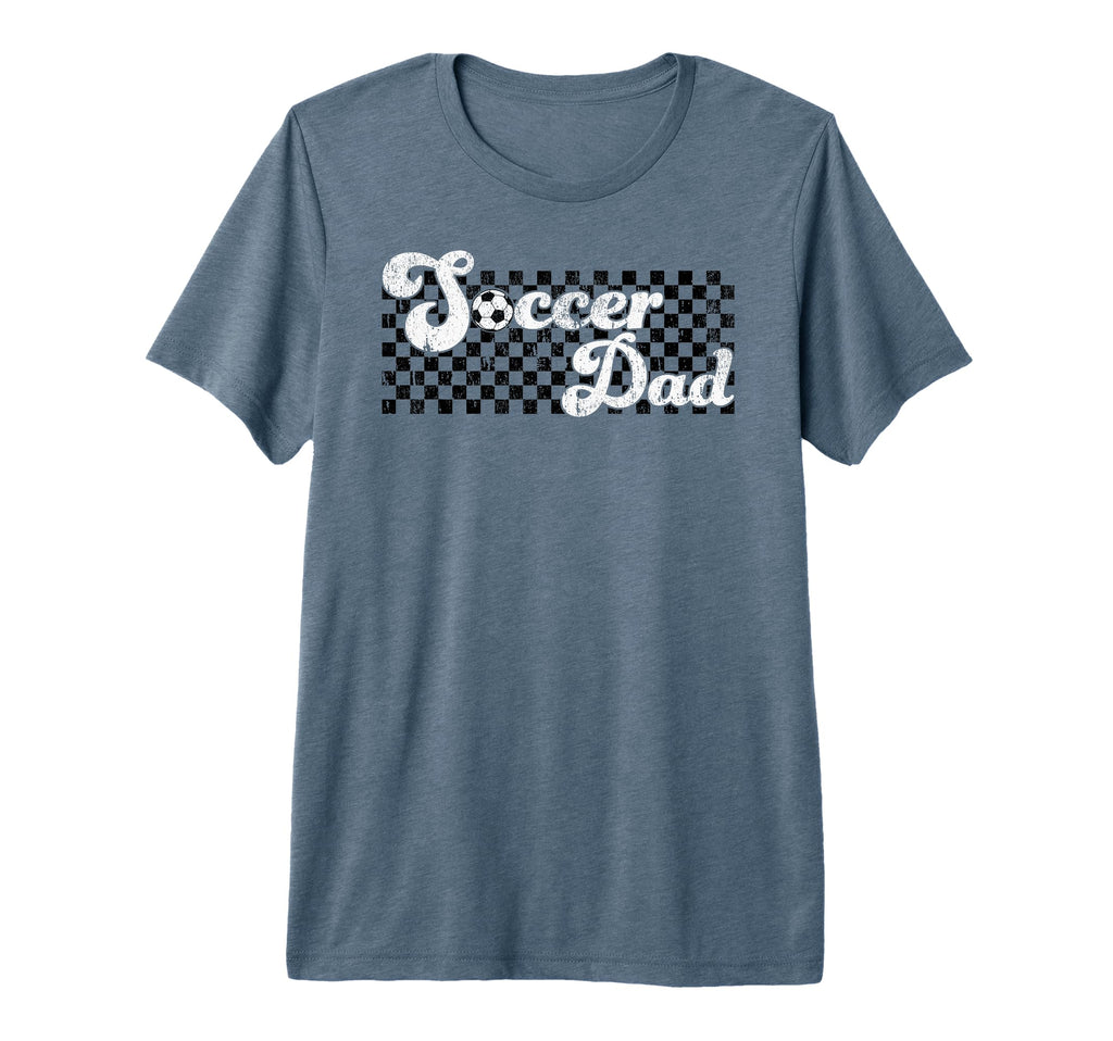 Soccer Dad Daddy Checkered Soccer Fathers T-Shirt - Graphic Print Unisex - T-Shirt, Sweatshirt, Hoodie