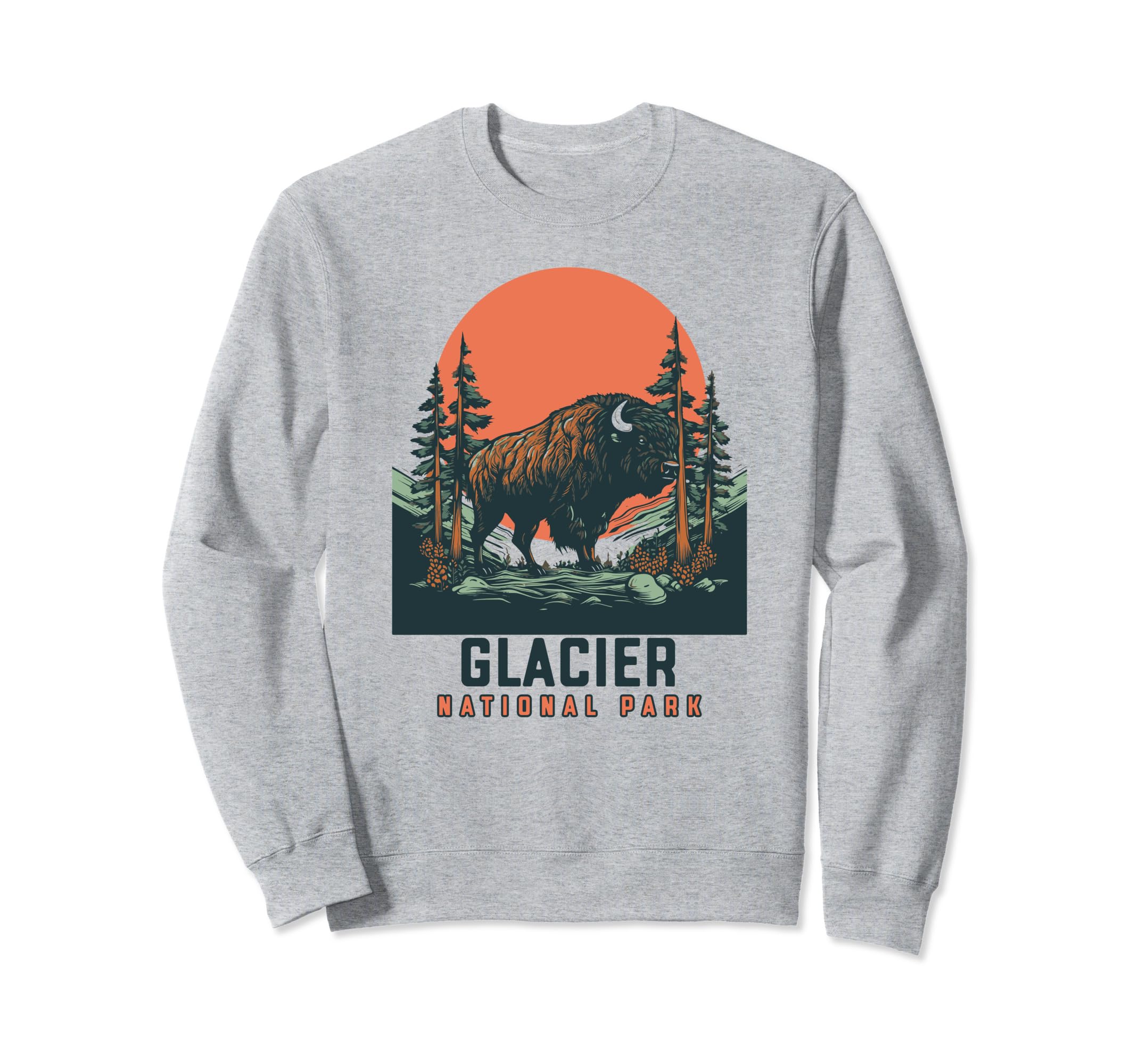 Glacier National Park Bison Sweatshirt - Streetwear Style Men Women - T-Shirt, Sweatshirt, Hoodie