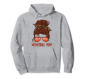 Messy Bun Football Mom Life Leopard Hoodie - Fun Novelty Design Unisex - T-Shirt, Sweatshirt, Hoodie