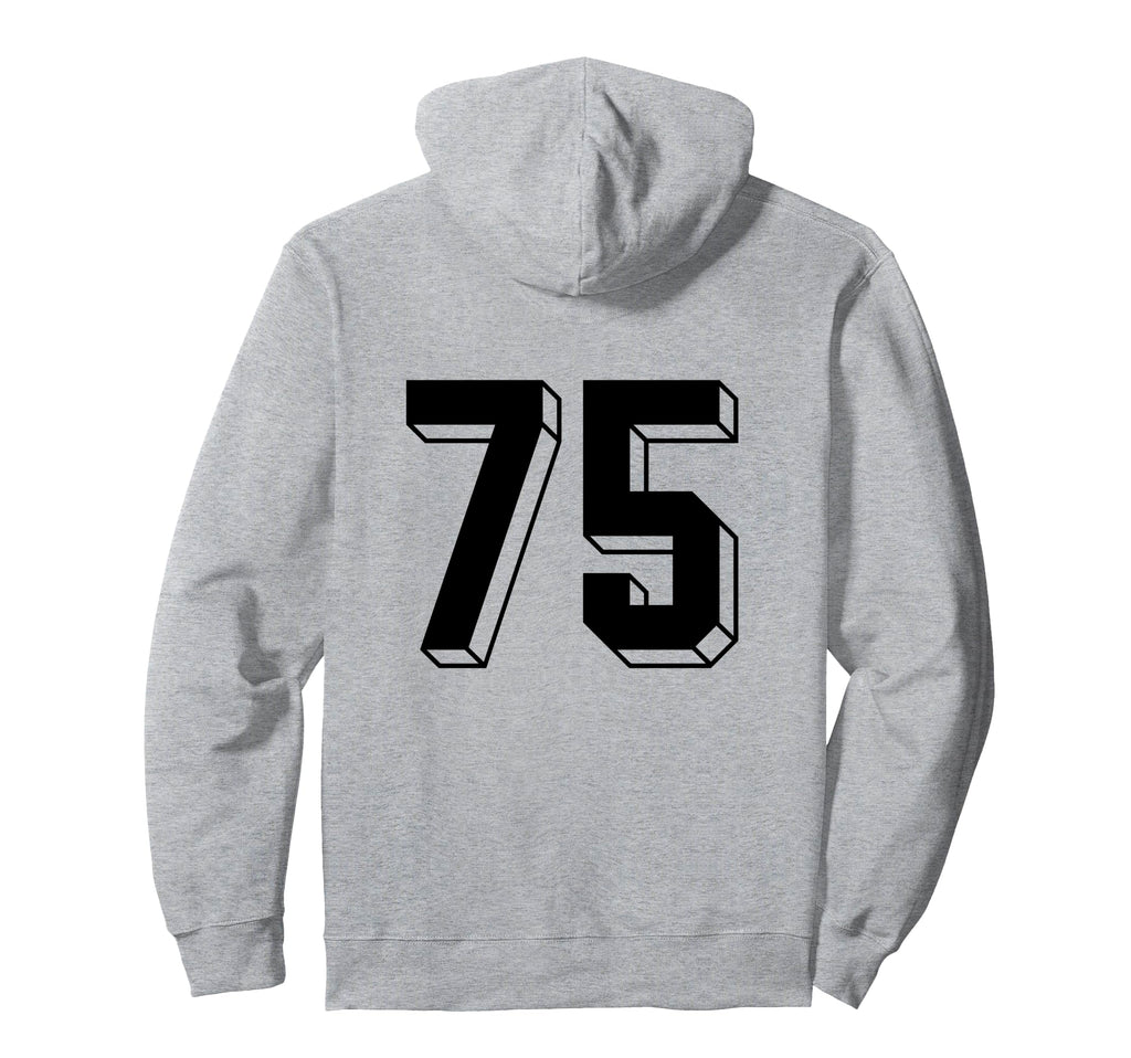 Number 75 Backside 80S 90S Team Jersey Hoodie - Novelty Apparel Men Women - T-Shirt, Sweatshirt, Hoodie