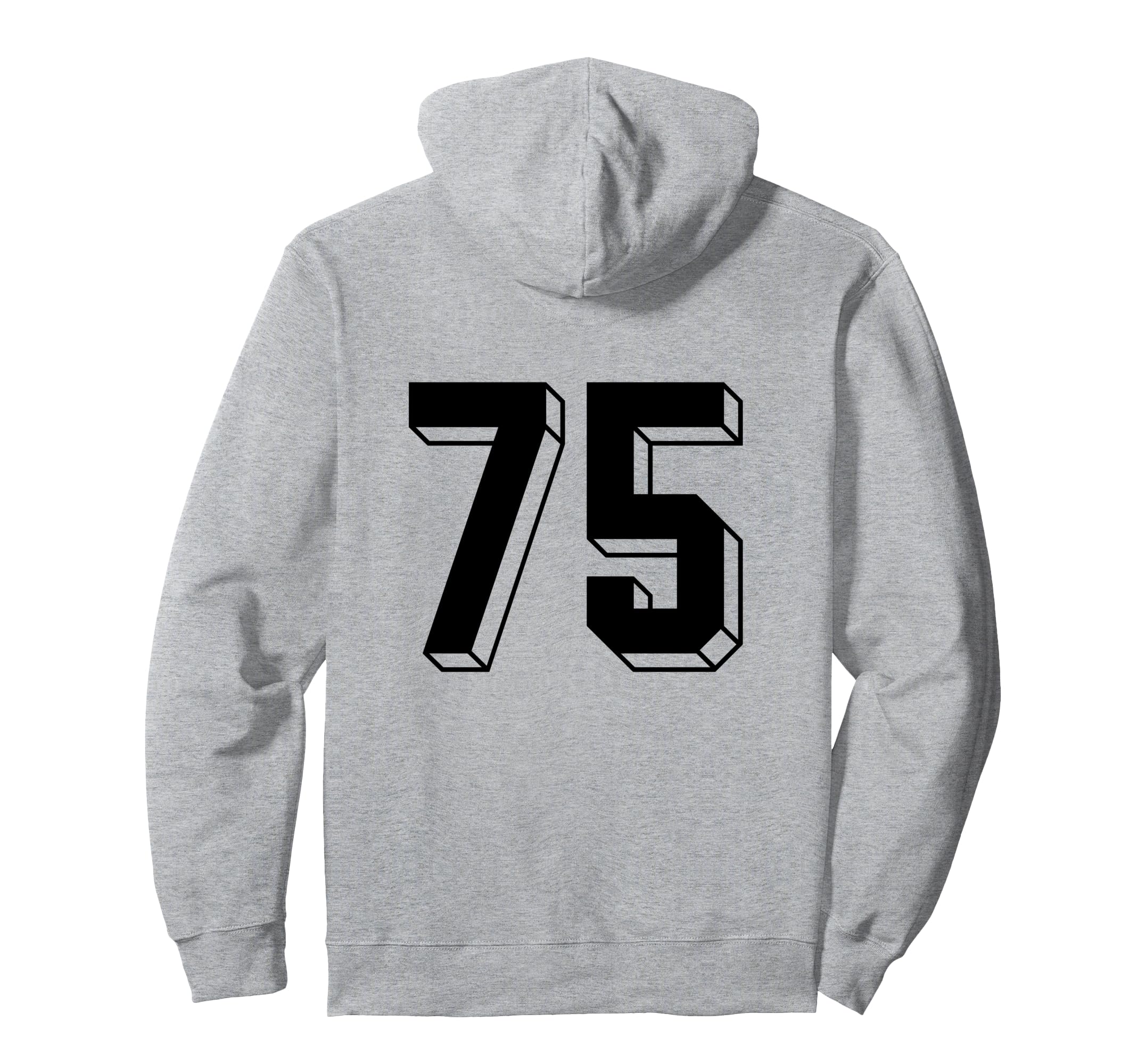 Number 75 Backside 80S 90S Team Jersey Hoodie - Novelty Apparel Men Women - T-Shirt, Sweatshirt, Hoodie