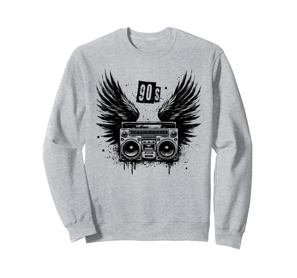 Boombox Wings 90S Ghettoblaster Hip Sweatshirt - Unique Graphic Men Women - T-Shirt, Sweatshirt, Hoodie