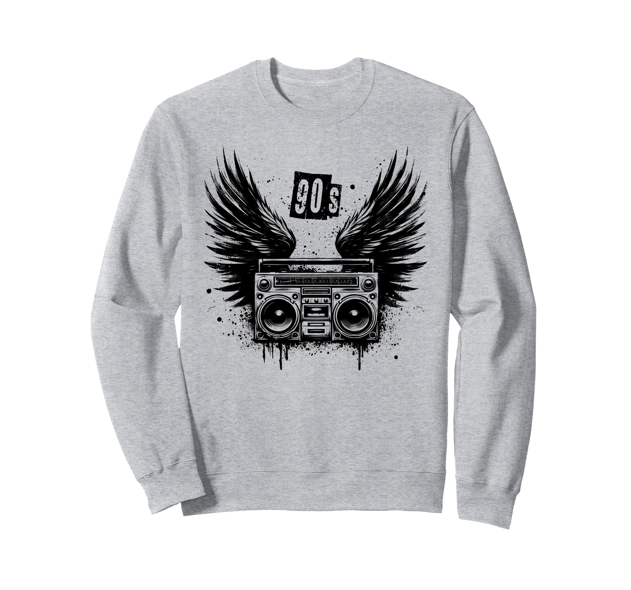 Boombox Wings 90S Ghettoblaster Hip Sweatshirt - Unique Graphic Men Women - T-Shirt, Sweatshirt, Hoodie