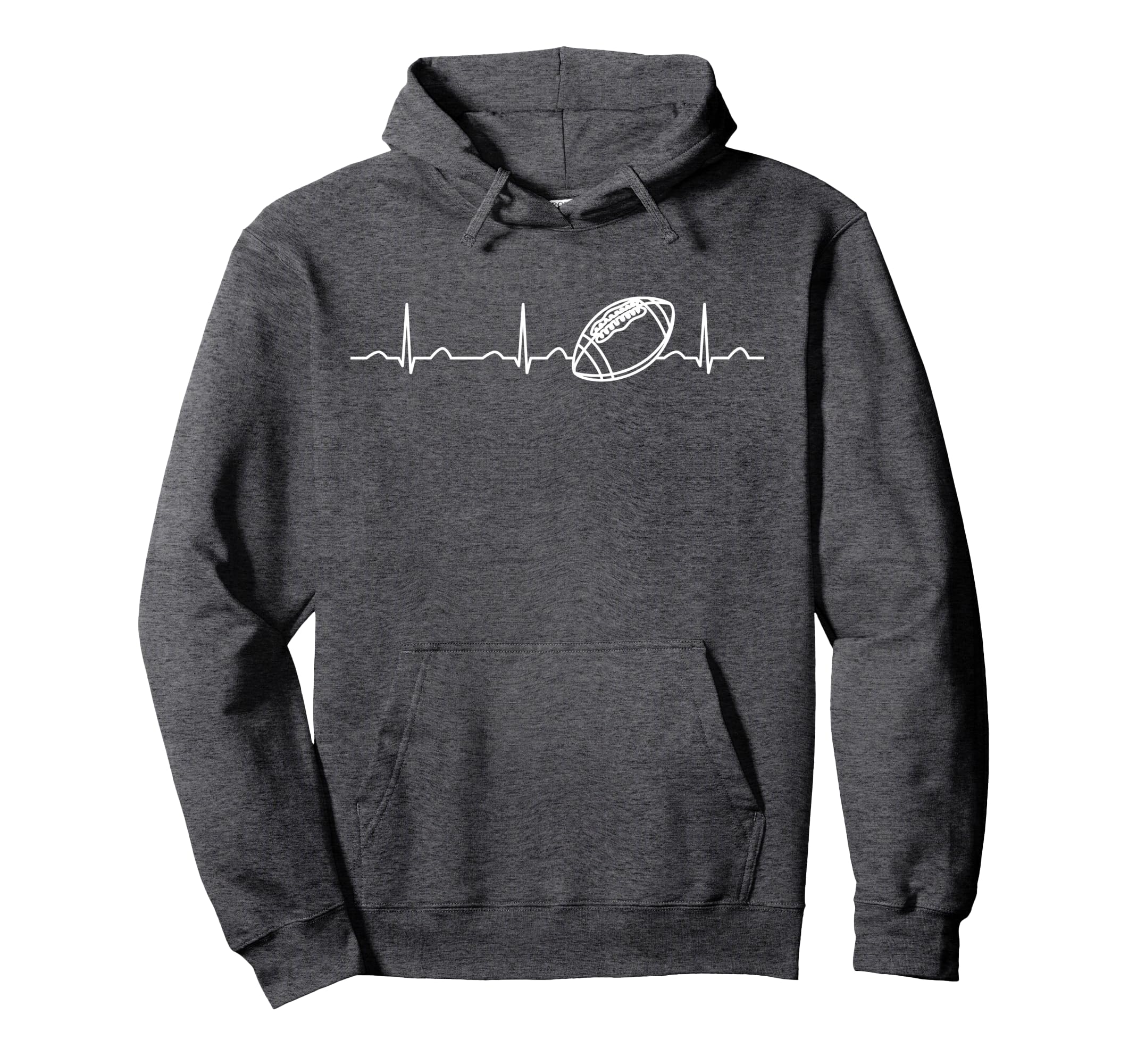 Funny Football Ball Heartbeat Fan Hoodie - Graphic Print Unisex - T-Shirt, Sweatshirt, Hoodie