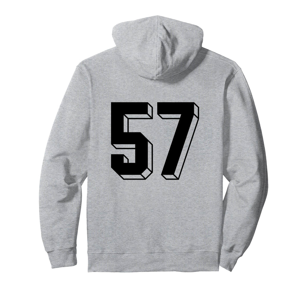 Number 57 Backside 80S 90S Team Jersey Hoodie - Minimalist Print Men Women - T-Shirt, Sweatshirt, Hoodie