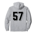 Number 57 Backside 80S 90S Team Jersey Hoodie - Minimalist Print Men Women - T-Shirt, Sweatshirt, Hoodie