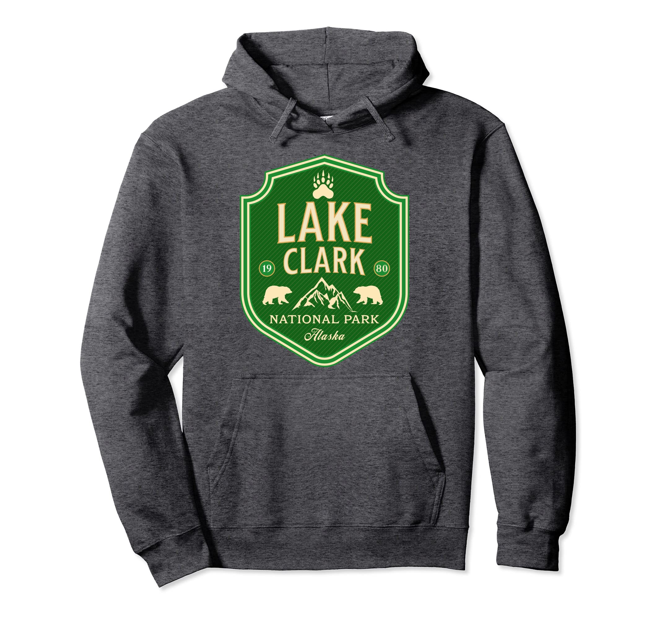 Lake Clark Alaska Nature Hiking Bear Hoodie - Aesthetic Graphic for Adults - T-Shirt, Sweatshirt, Hoodie