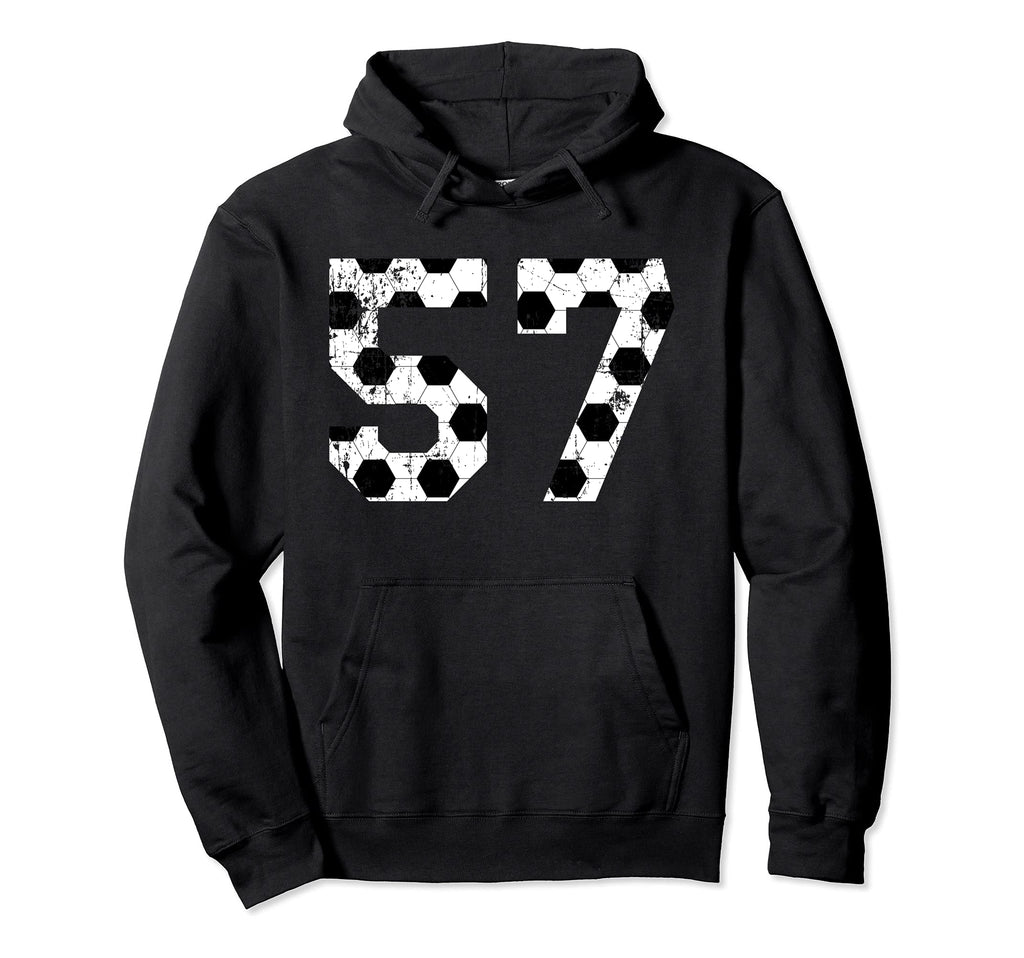 Soccer 57 Jersey Number Hoodie - Trendy Graphic for Adults - T-Shirt, Sweatshirt, Hoodie