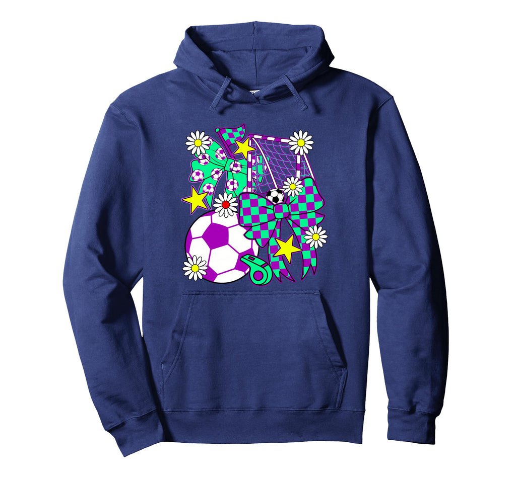 Soccer Ball Mama Coquette Bow Soccer Hoodie - Novelty Apparel Men Women - T-Shirt, Sweatshirt, Hoodie