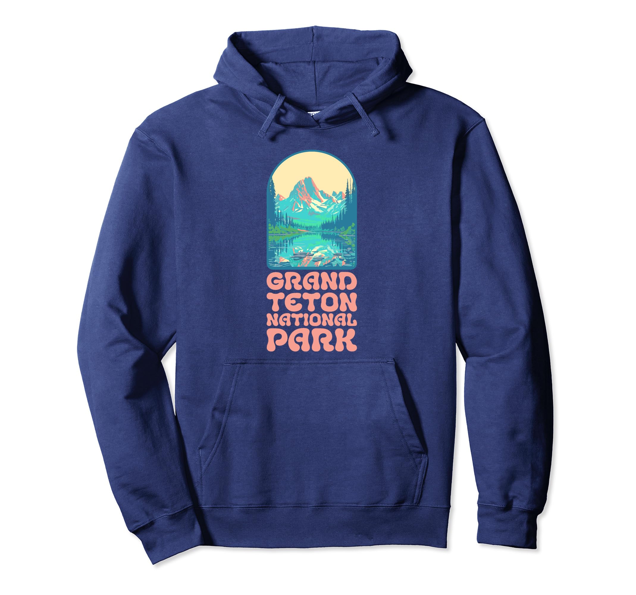 Grand Teton National Park Eighties Hoodie - Minimalist Print for Adults - T-Shirt, Sweatshirt, Hoodie