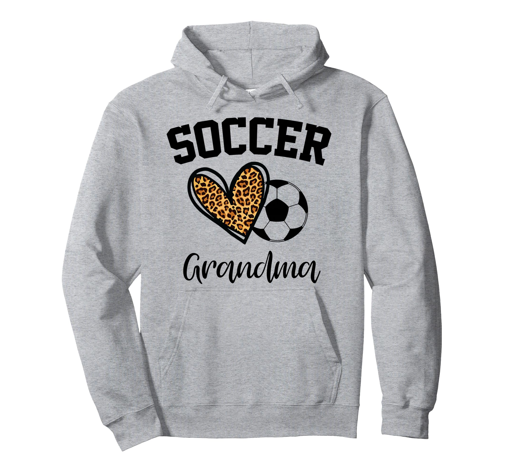 Soccer Grandma Leopard Heart Funny Hoodie - Aesthetic Graphic for Adults - T-Shirt, Sweatshirt, Hoodie