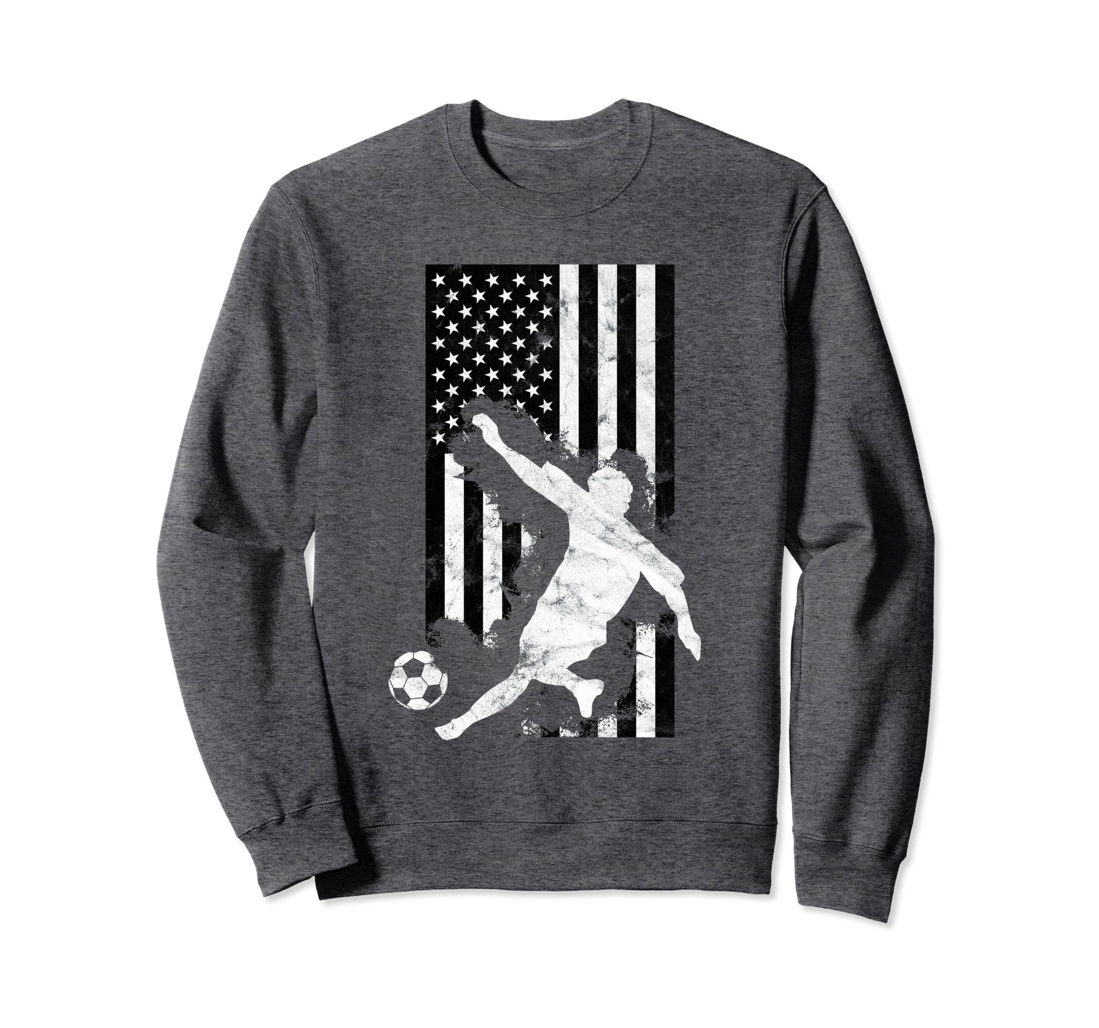Simple Soccer Player Distressed Sweatshirt - Aesthetic Graphic Men Women - T-Shirt, Sweatshirt, Hoodie
