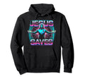 80S Vaporwave Jesus Saves Soccer Goalie Hoodie - Novelty Apparel Unisex - T-Shirt, Sweatshirt, Hoodie
