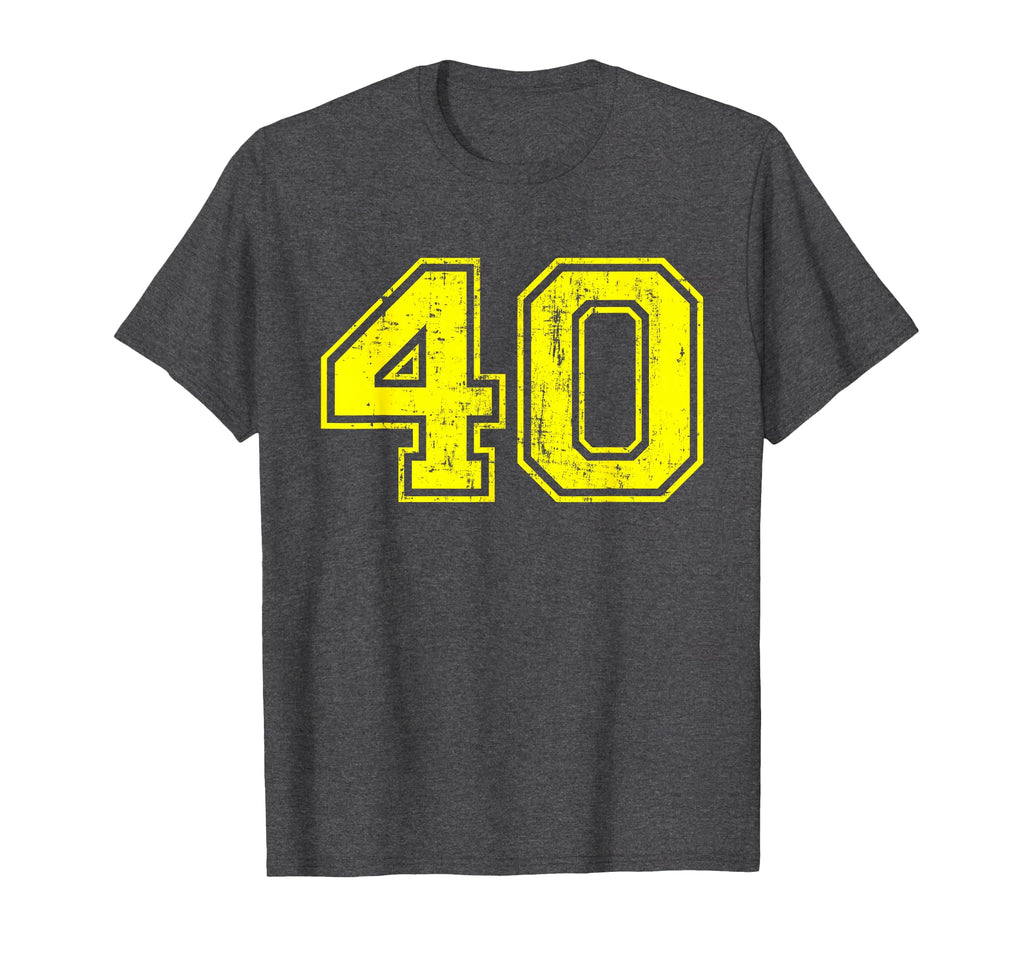Number 40 Varsity Distressed Sport Team T-Shirt - Trendy Graphic Unisex - T-Shirt, Sweatshirt, Hoodie