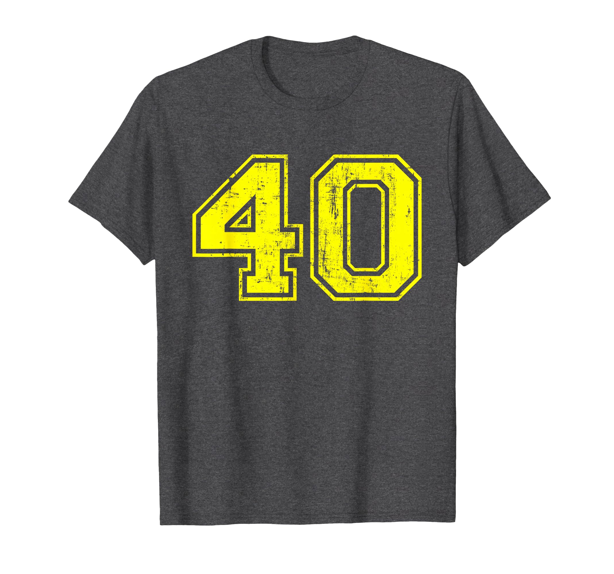 Number 40 Varsity Distressed Sport Team T-Shirt - Trendy Graphic Unisex - T-Shirt, Sweatshirt, Hoodie