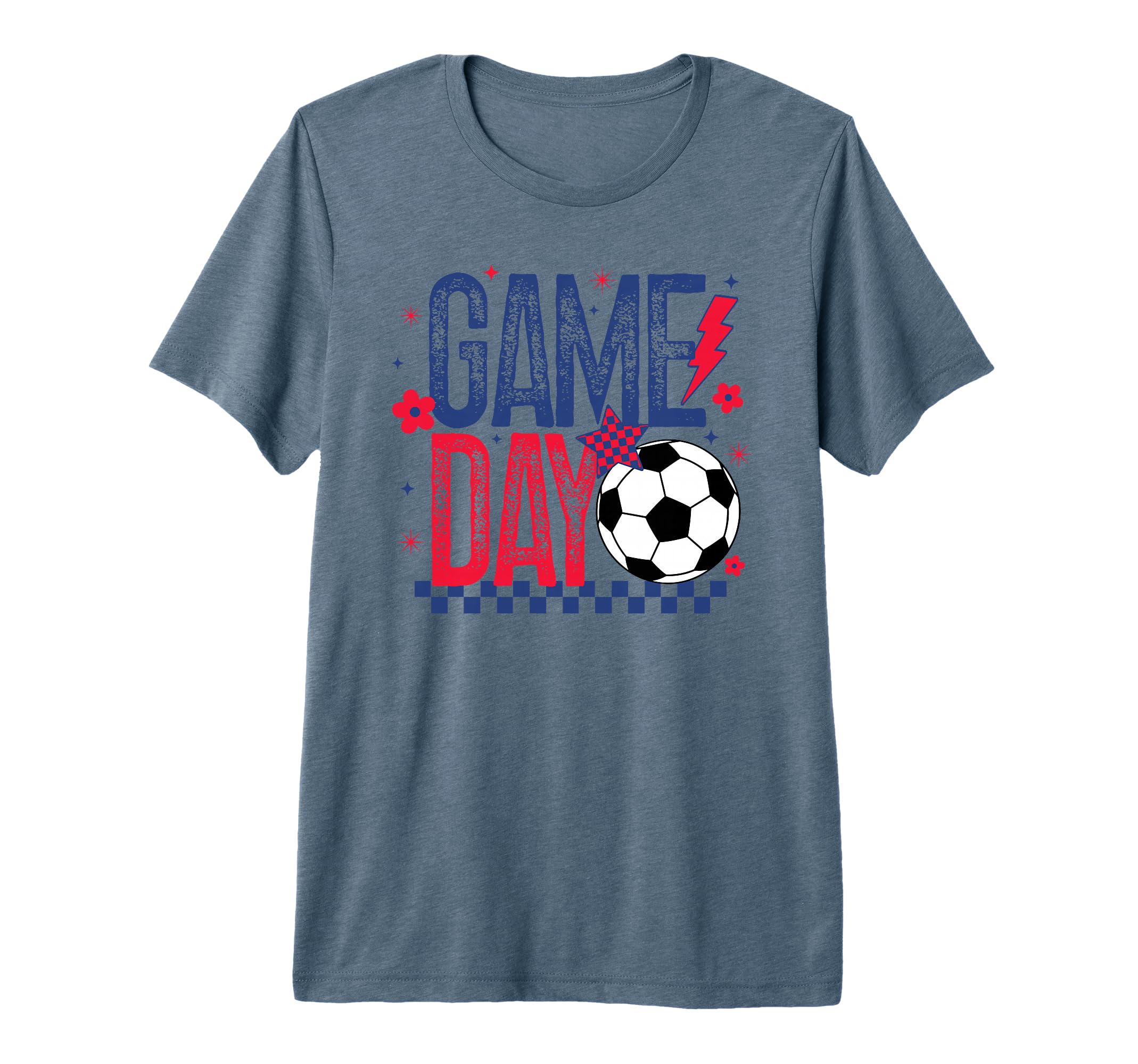 Game Day Soccer Season Blue Red T-Shirt - Casual Everyday Wear for Adults - T-Shirt, Sweatshirt, Hoodie