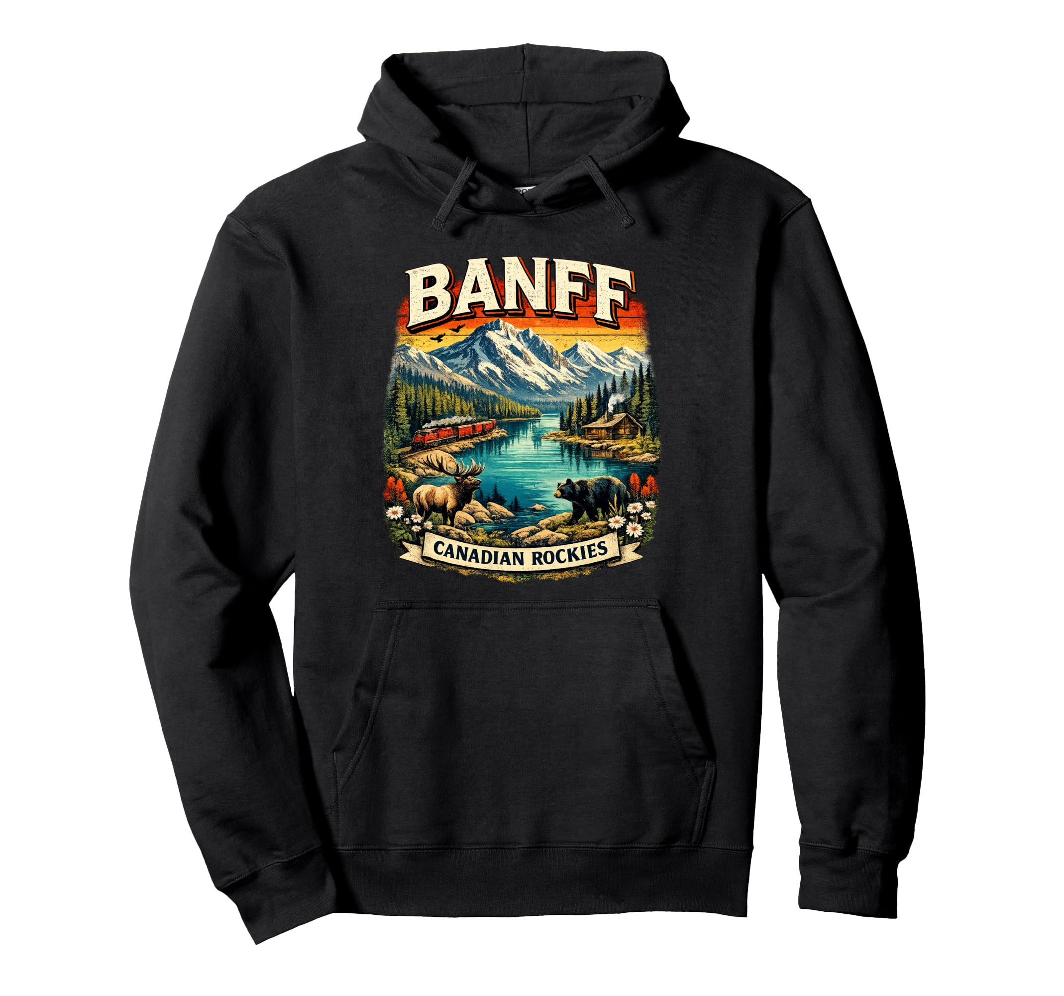 Banff Canada Mountain Scenic National Hoodie - Streetwear Style Men Women - T-Shirt, Sweatshirt, Hoodie