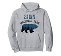 Zion National Park Utah Grizzly Bear Hoodie - Unique Graphic for Adults - T-Shirt, Sweatshirt, Hoodie