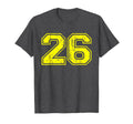 Number 26 Varsity Distressed Sport Team T-Shirt - Novelty Apparel Unisex - T-Shirt, Sweatshirt, Hoodie