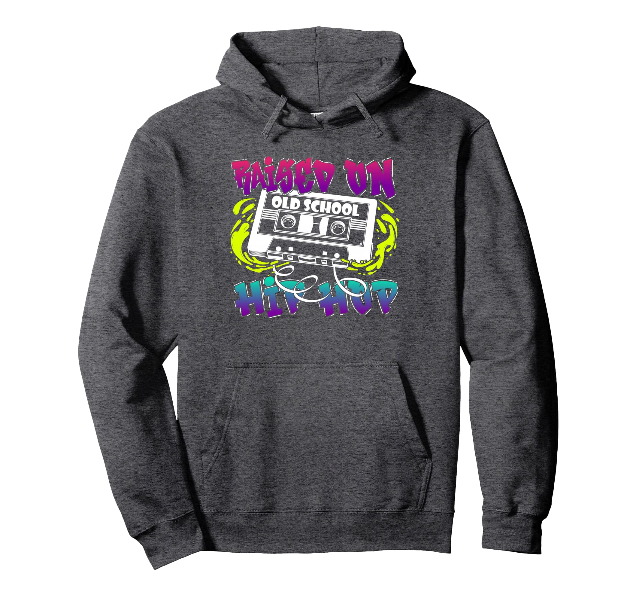 Raised Old School Hip Hop Cassette Hoodie - Minimalist Print for Adults - T-Shirt, Sweatshirt, Hoodie