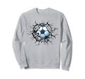 Soccer Ball Cracked Wall Soccer Sweatshirt - Minimalist Print Men Women - T-Shirt, Sweatshirt, Hoodie
