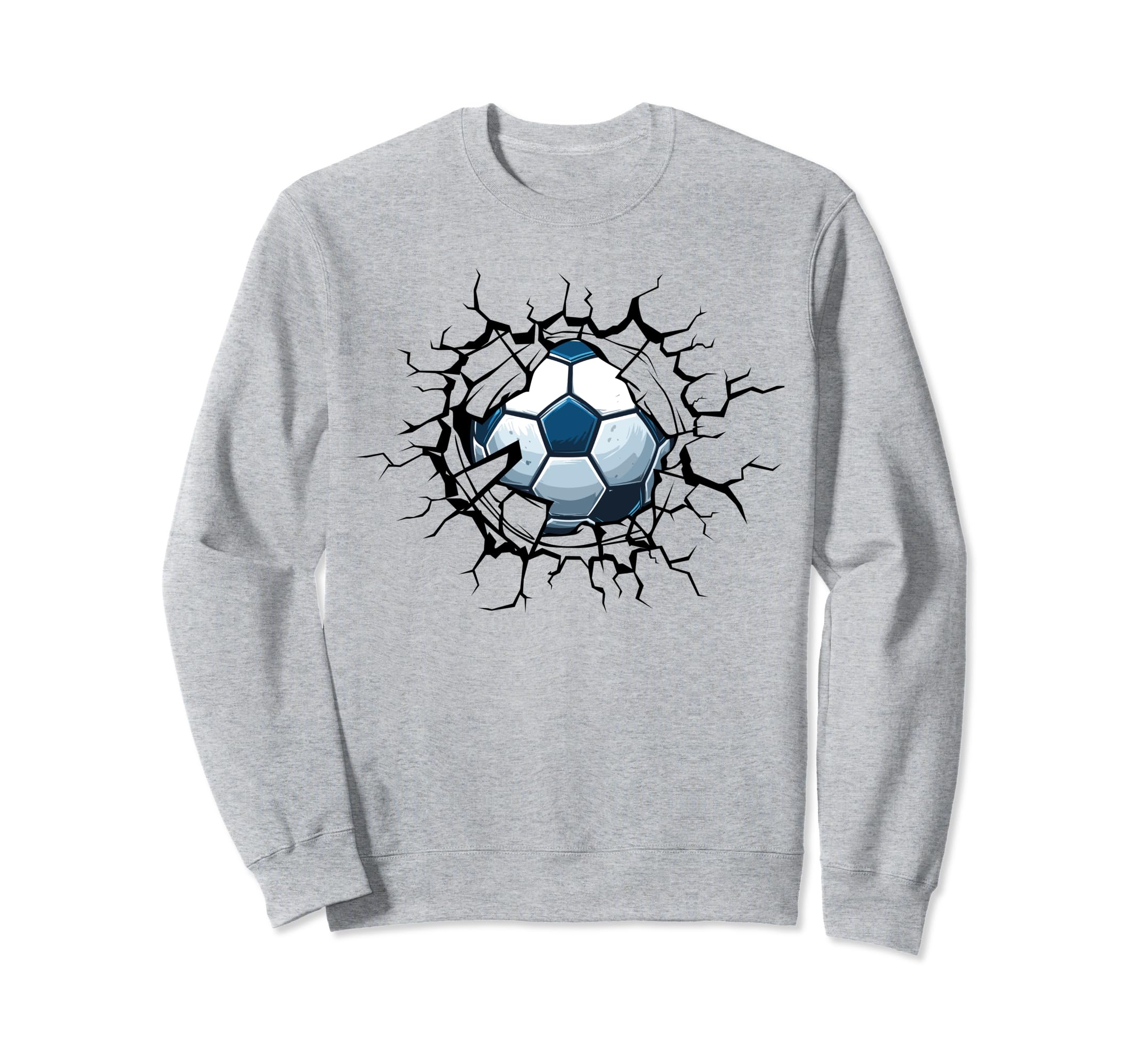 Soccer Ball Cracked Wall Soccer Sweatshirt - Minimalist Print Men Women - T-Shirt, Sweatshirt, Hoodie