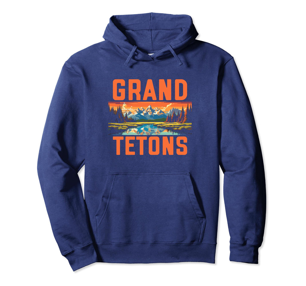 Grand Tetons National Park Art Hoodie - Unique Graphic for Adults - T-Shirt, Sweatshirt, Hoodie