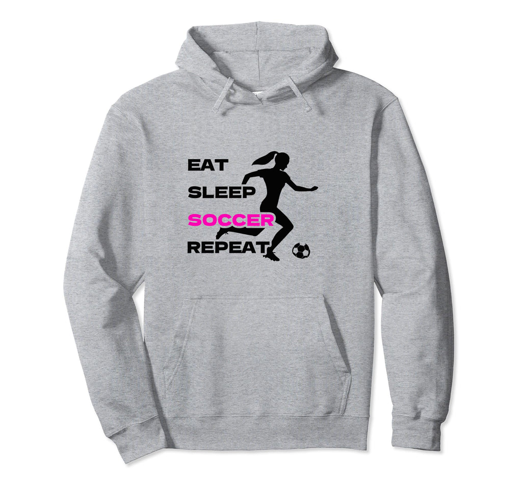 Eat Sleep Soccer Repeat Soccer Hoodie - Minimalist Print Men Women - T-Shirt, Sweatshirt, Hoodie
