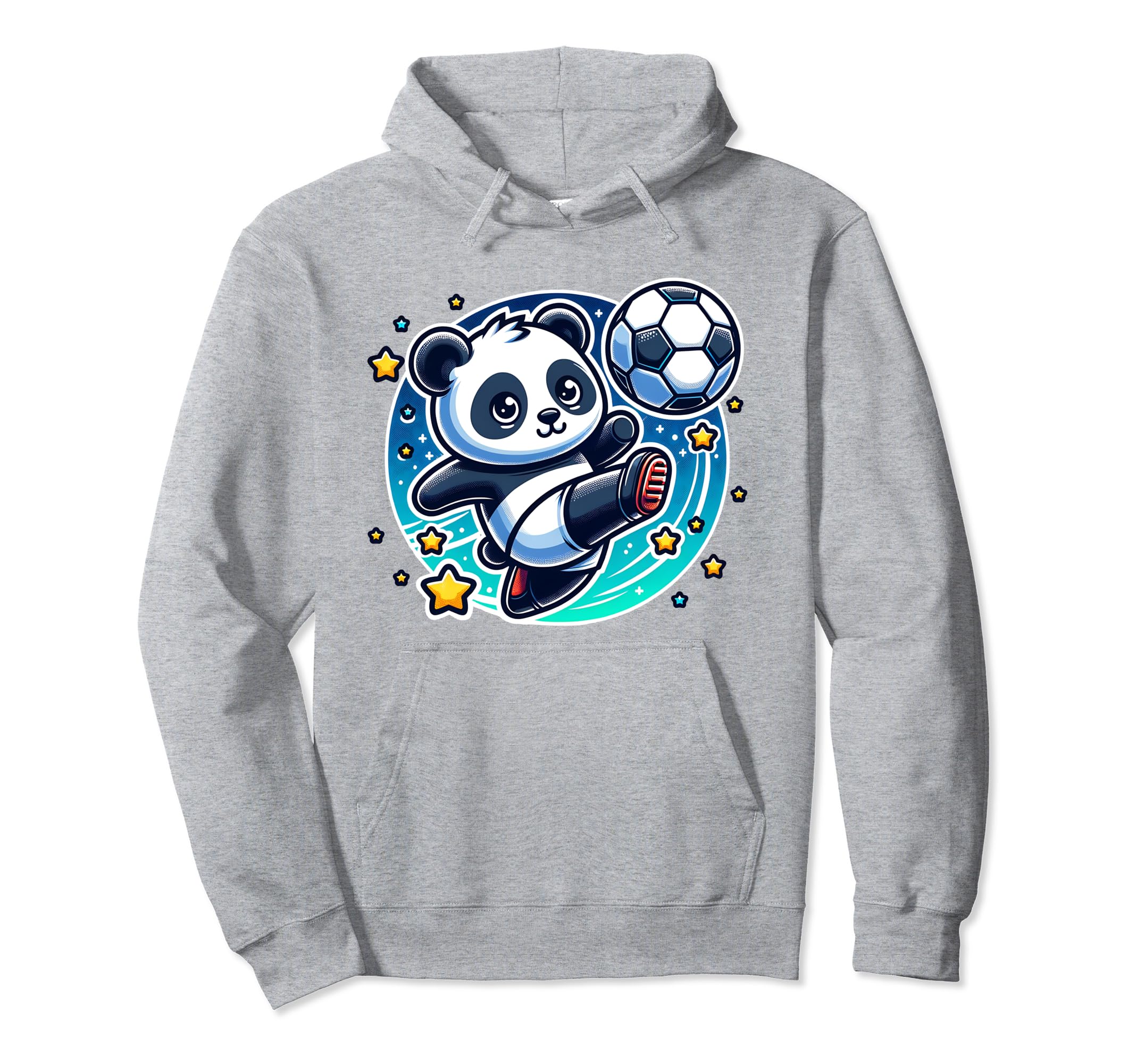 Soccer Player Panda Kicking Soccer Ball Hoodie - Trendy Graphic Unisex - T-Shirt, Sweatshirt, Hoodie