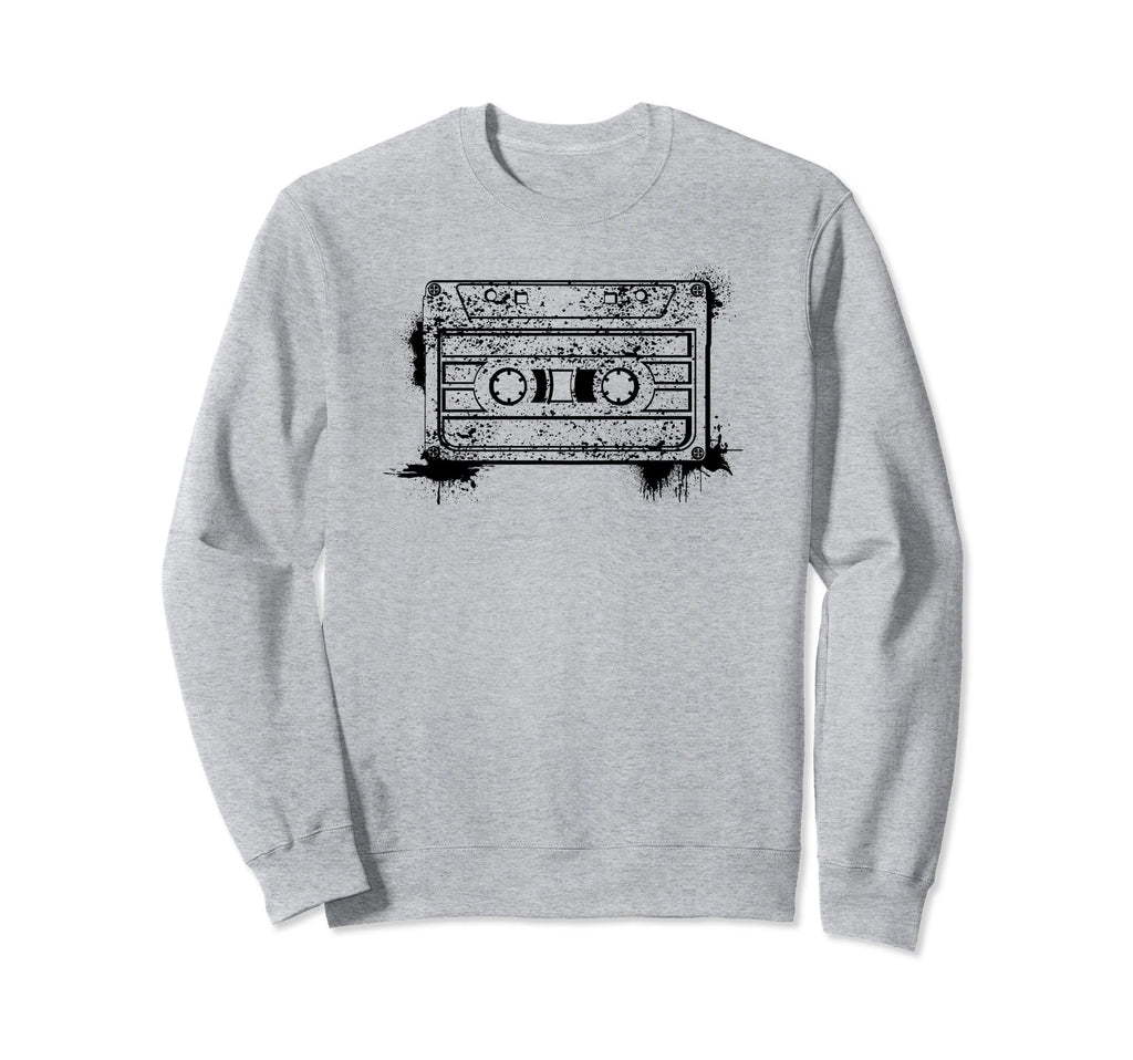 Cassette Tape Black And White Sweatshirt - Casual Everyday Wear for Adults - T-Shirt, Sweatshirt, Hoodie