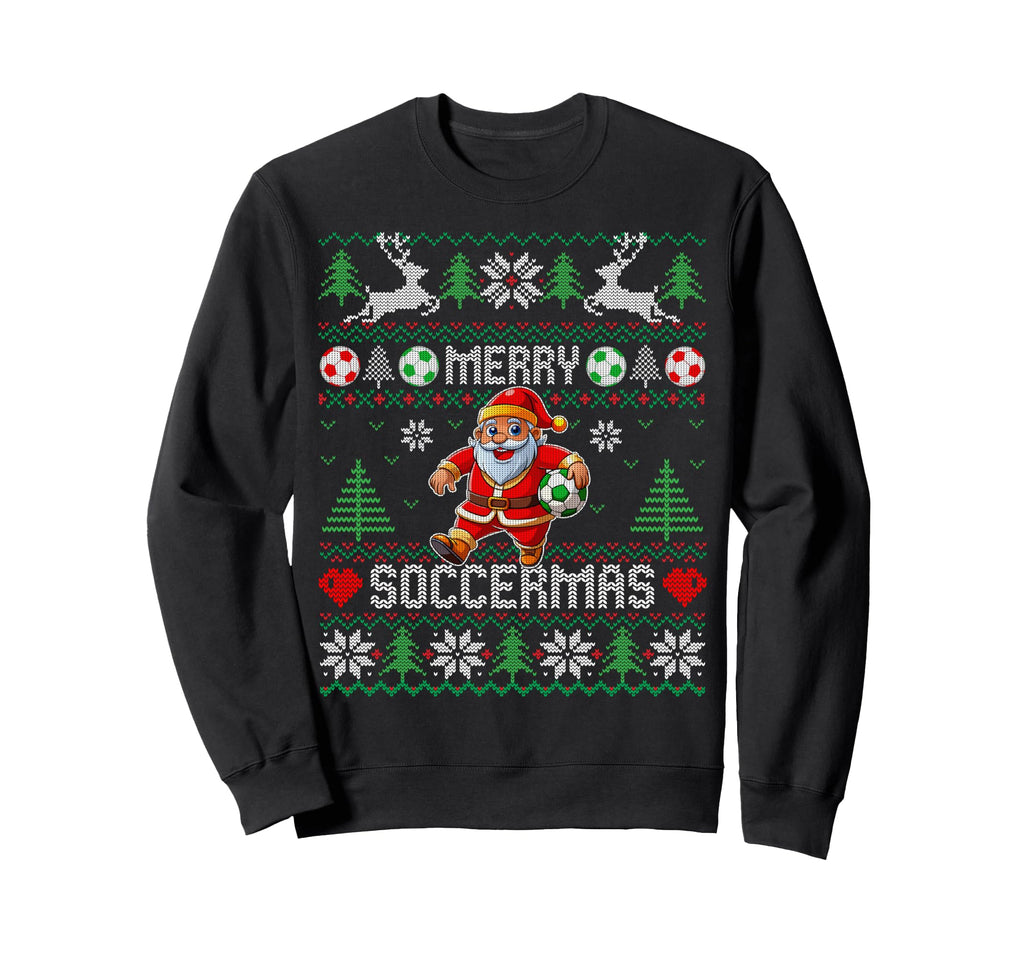 Soccer Merry Soccermas Ugly Santa Funny Sweatshirt - Trendy Graphic Unisex - T-Shirt, Sweatshirt, Hoodie