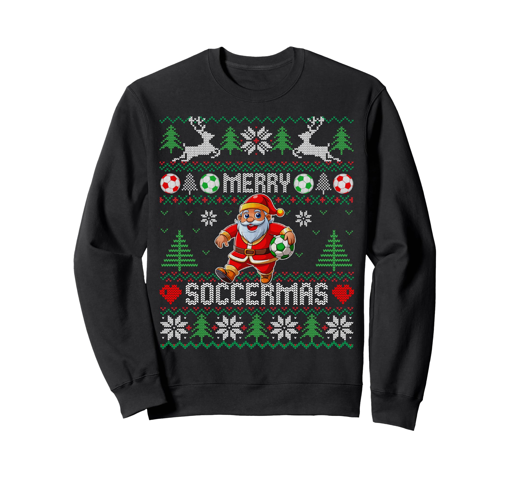 Soccer Merry Soccermas Ugly Santa Funny Sweatshirt - Trendy Graphic Unisex - T-Shirt, Sweatshirt, Hoodie