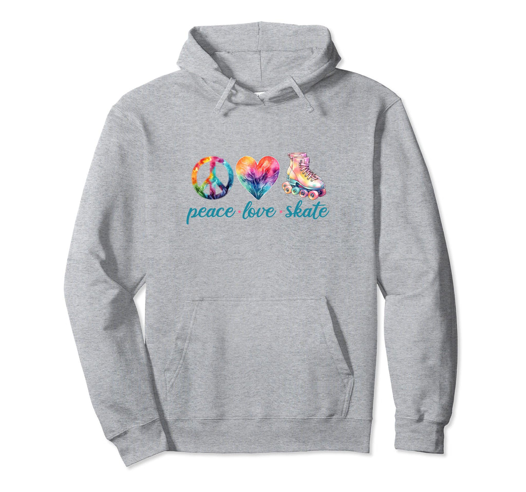 Peace Love Skate Roller Skates 70S 80S Hoodie - Graphic Print Unisex - T-Shirt, Sweatshirt, Hoodie