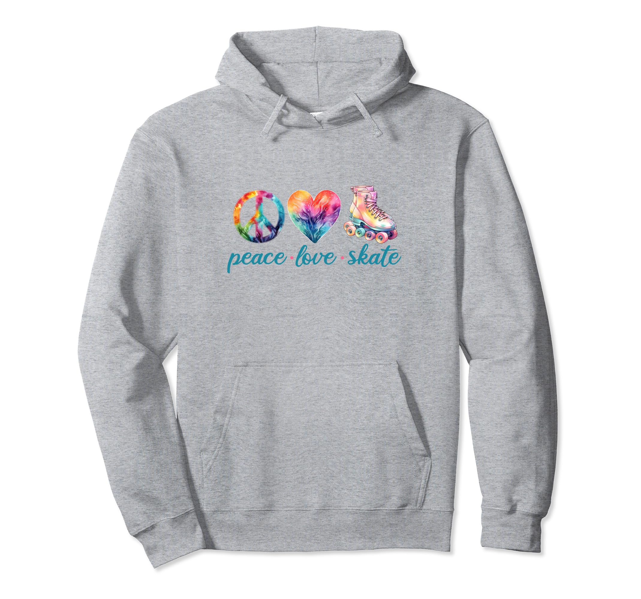 Peace Love Skate Roller Skates 70S 80S Hoodie - Graphic Print Unisex - T-Shirt, Sweatshirt, Hoodie