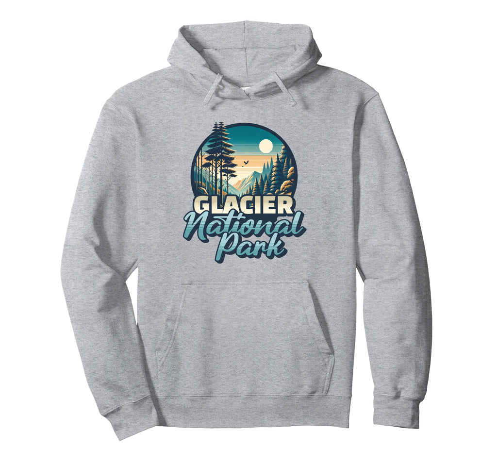Glacier National Park Trendy Mountains Hoodie - Aesthetic Graphic Unisex - T-Shirt, Sweatshirt, Hoodie