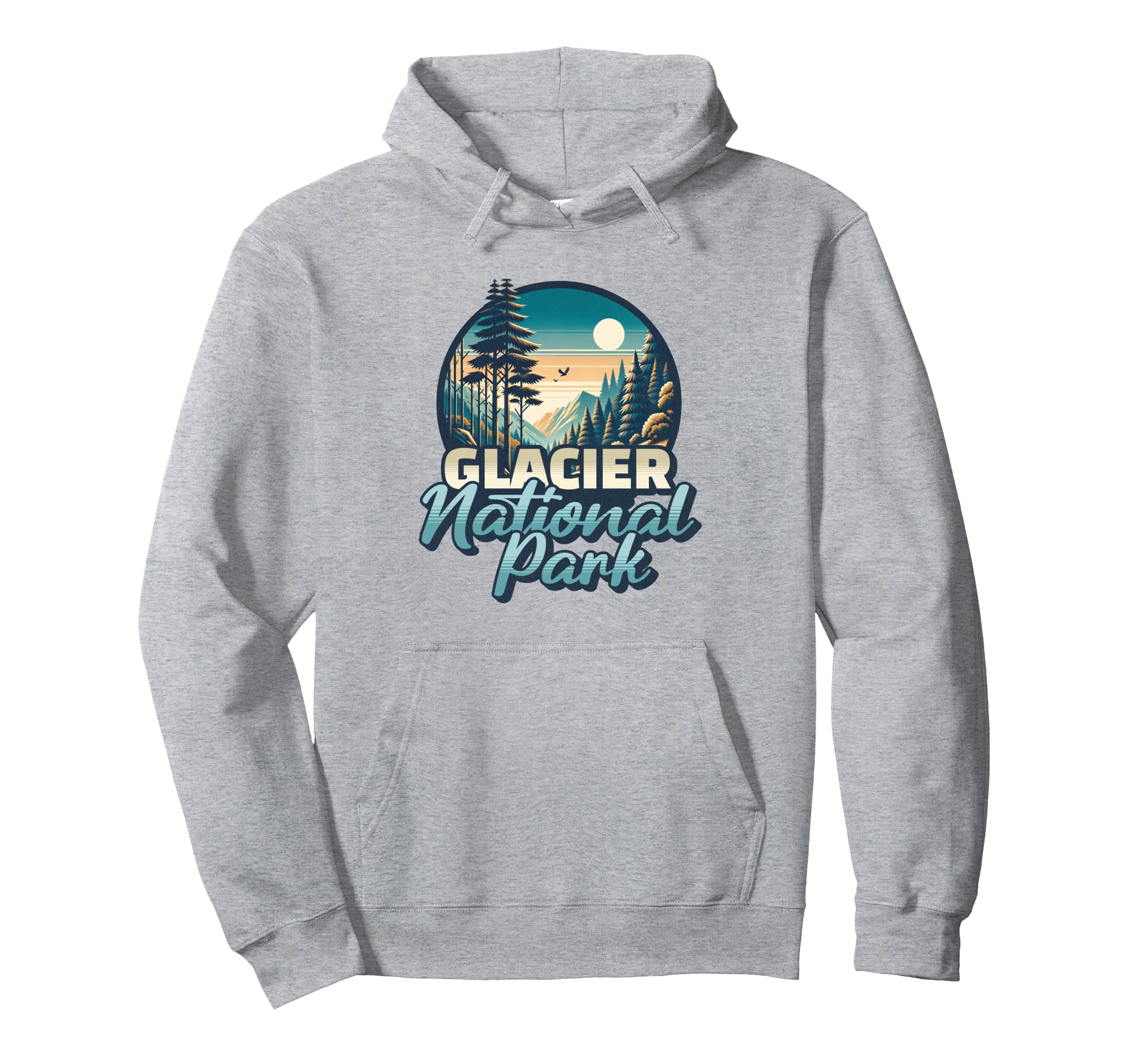 Glacier National Park Trendy Mountains Hoodie - Aesthetic Graphic Unisex - T-Shirt, Sweatshirt, Hoodie