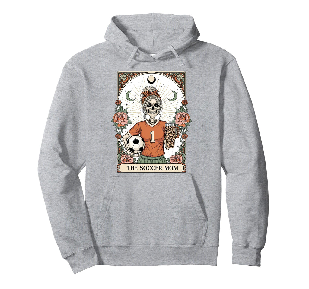 Soccer Mom Skeleton Tarot Card Soccer Hoodie - Graphic Print for Adults - T-Shirt, Sweatshirt, Hoodie