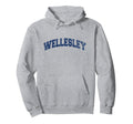 Wellesley Massachusetts Varsity Grey Hoodie - Minimalist Print Unisex - T-Shirt, Sweatshirt, Hoodie