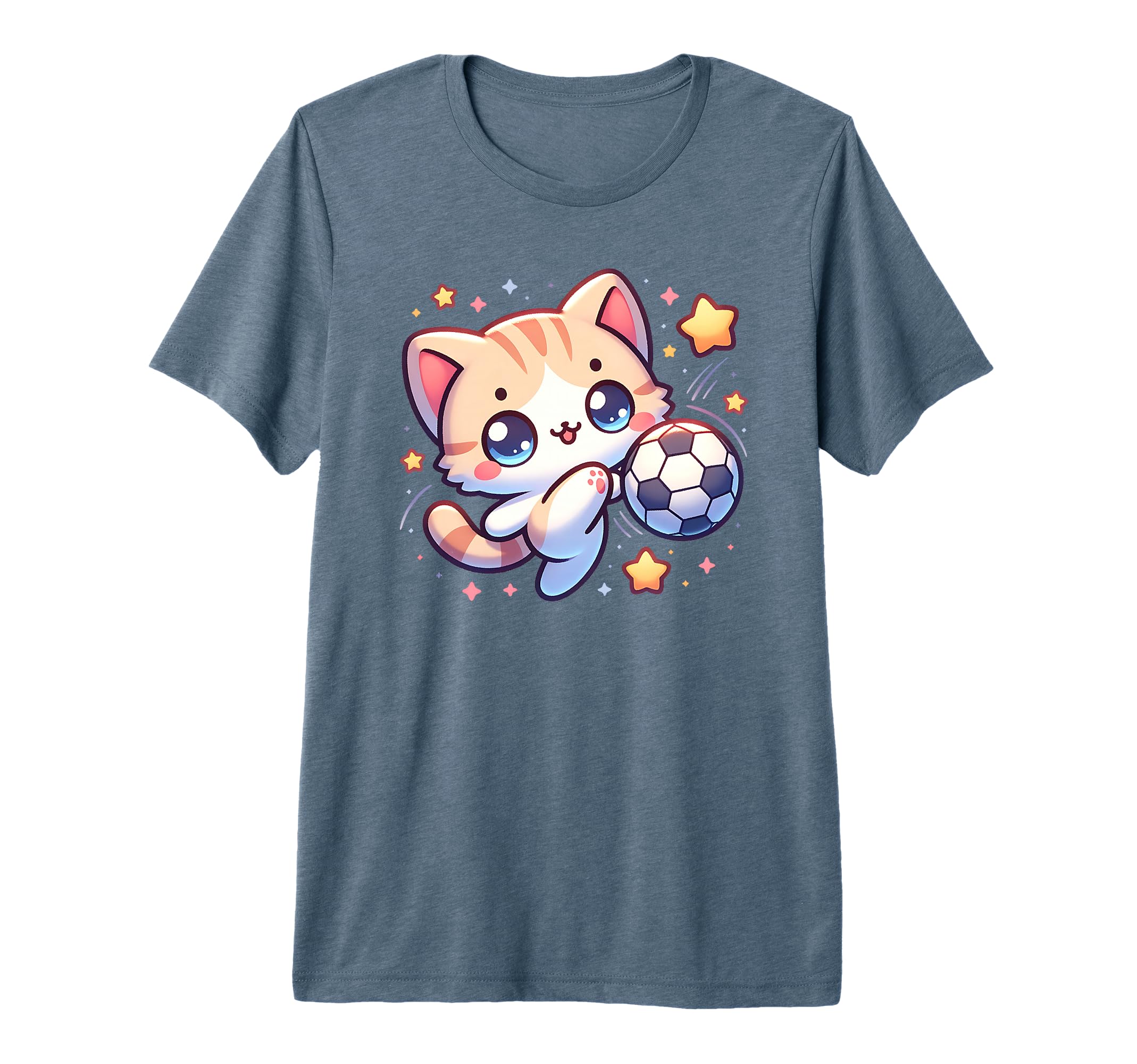 Soccer Player Cat Kitten Kicking Soccer T-Shirt - Trendy Graphic Men Women - T-Shirt, Sweatshirt, Hoodie