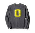 Number 0 Zero Varsity Distressed Sweatshirt - Custom Art Print Men Women - T-Shirt, Sweatshirt, Hoodie
