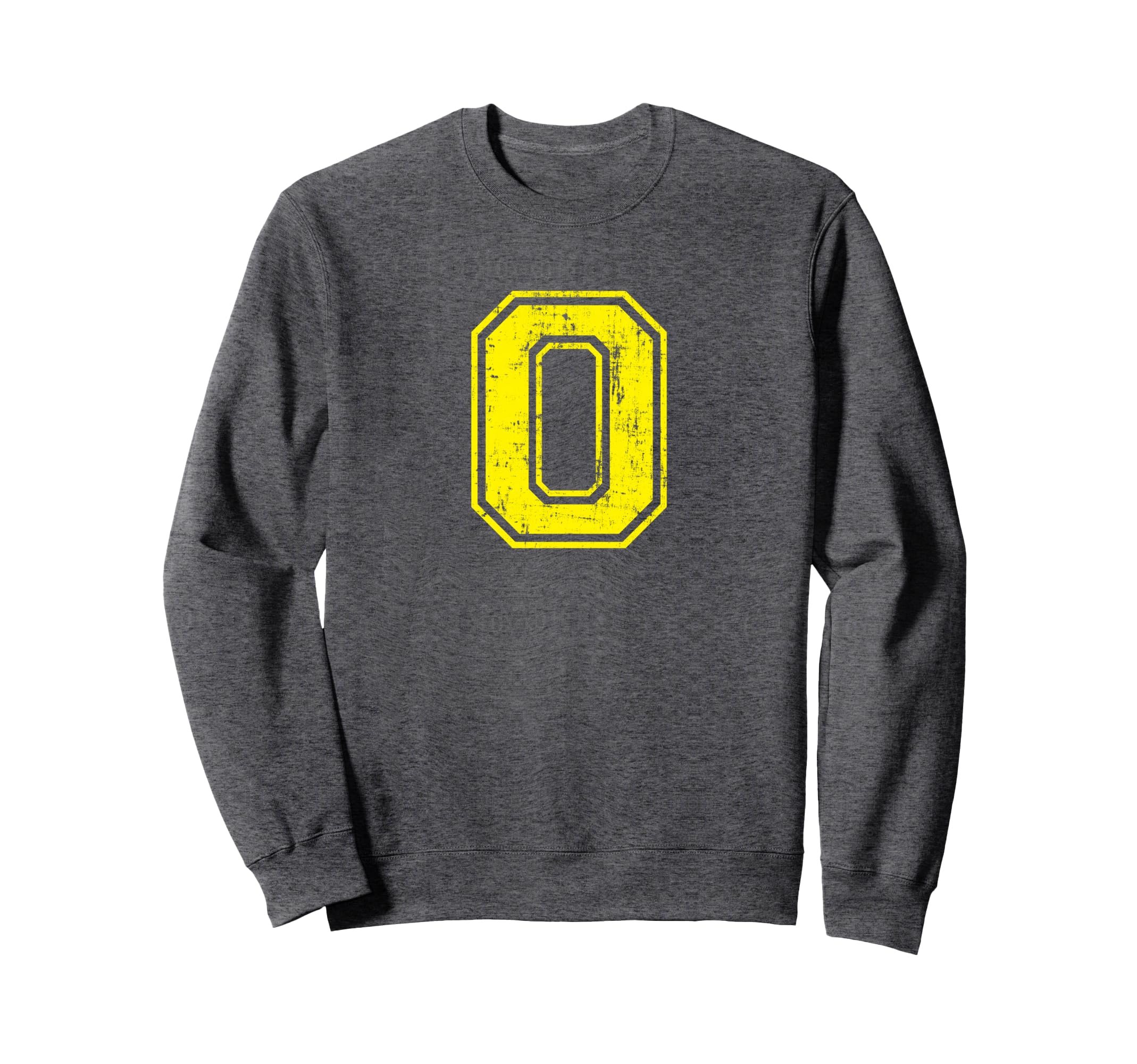 Number 0 Zero Varsity Distressed Sweatshirt - Custom Art Print Men Women - T-Shirt, Sweatshirt, Hoodie