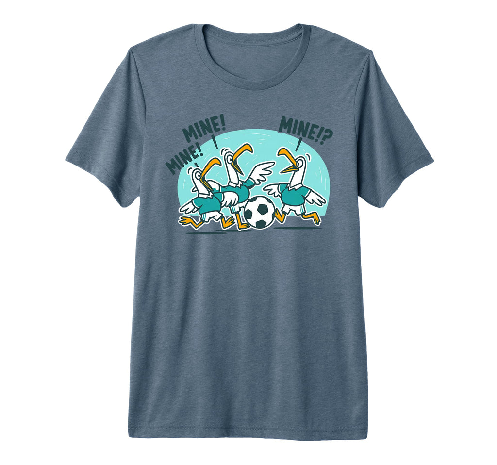 Funny Bird Playing Soccer Ocean Bird T-Shirt - Novelty Apparel for Adults - T-Shirt, Sweatshirt, Hoodie