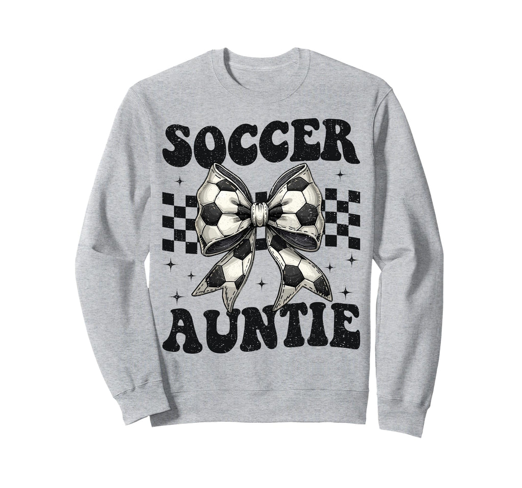 Soccer Auntie Funny Coquette Bow Sweatshirt - Minimalist Print Men Women - T-Shirt, Sweatshirt, Hoodie