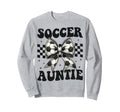 Soccer Auntie Funny Coquette Bow Sweatshirt - Minimalist Print Men Women - T-Shirt, Sweatshirt, Hoodie
