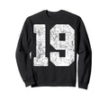Distressed White Number 19 Jersey Sweatshirt - Streetwear Style Unisex - T-Shirt, Sweatshirt, Hoodie
