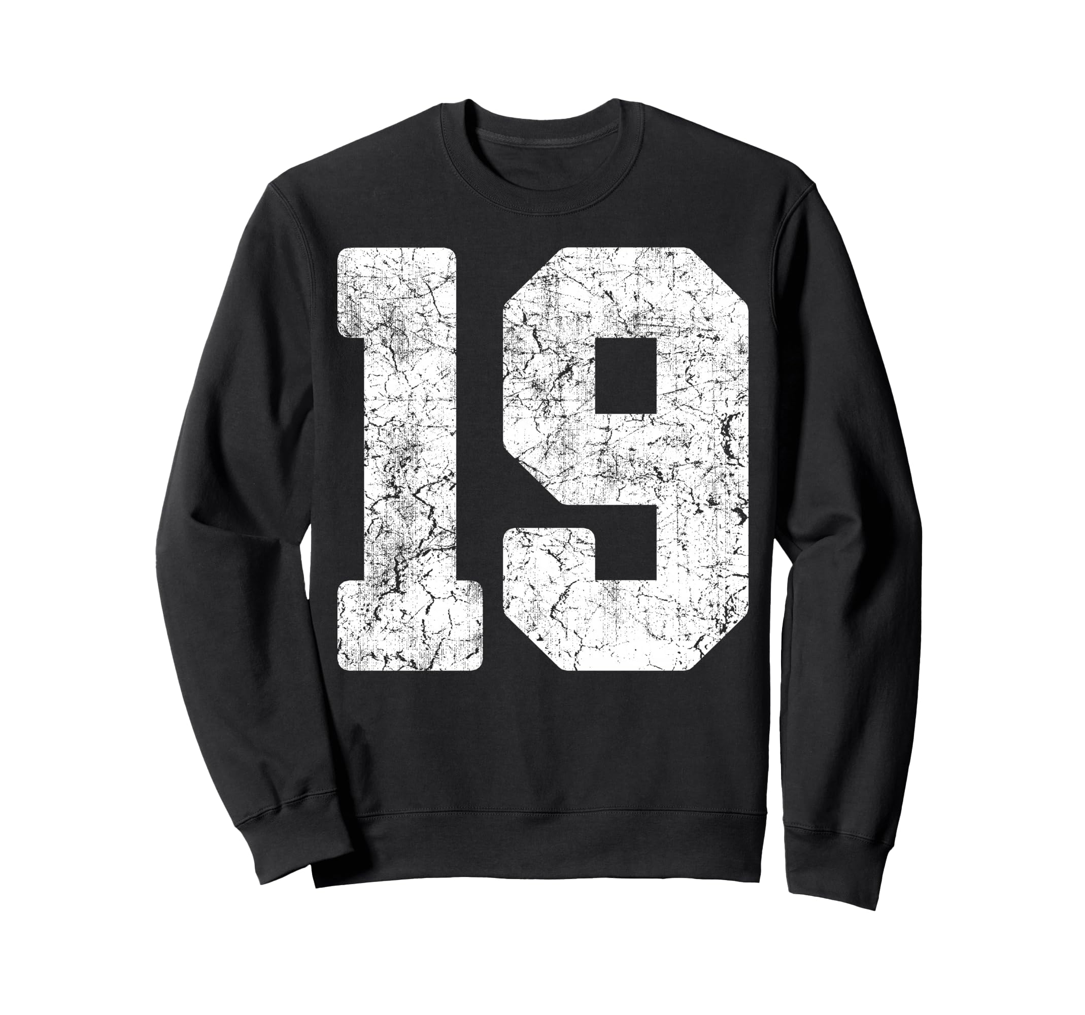 Distressed White Number 19 Jersey Sweatshirt - Streetwear Style Unisex - T-Shirt, Sweatshirt, Hoodie